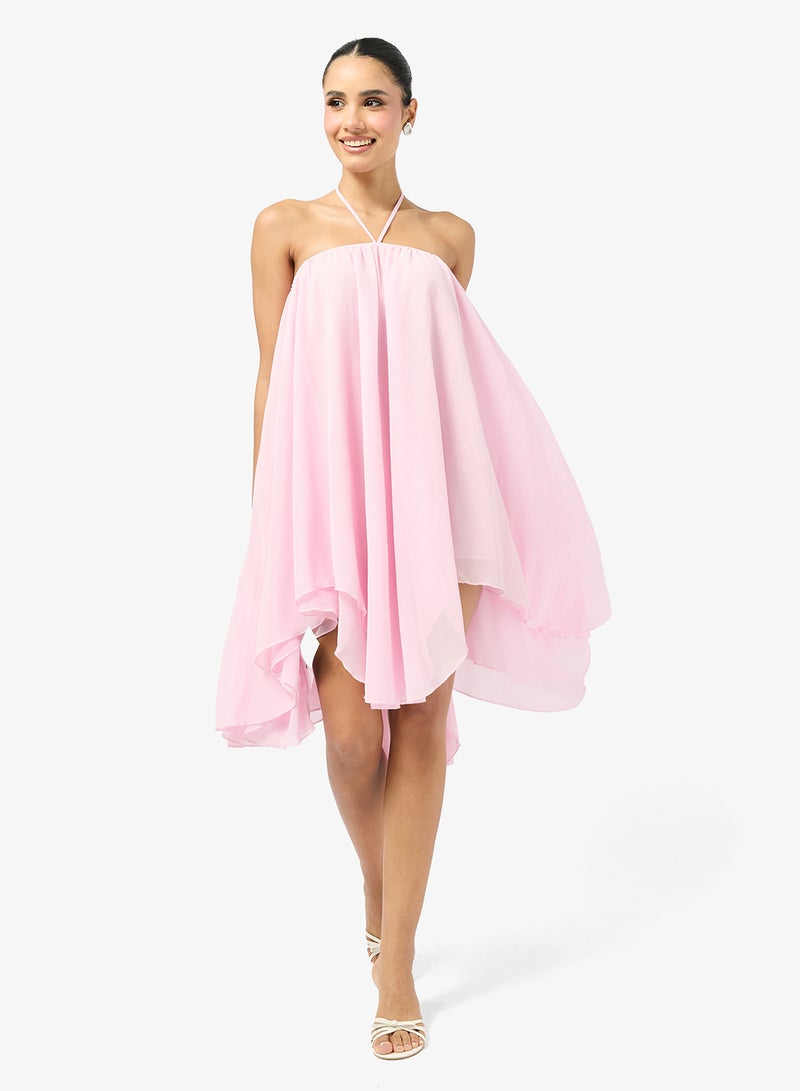 Ginger Halter Neck A Line Pleated Dress - Image 4